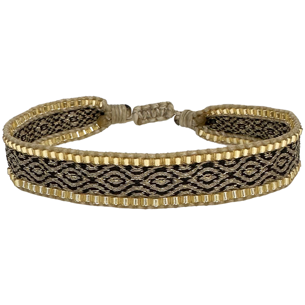 Handmade black and gold bracelet