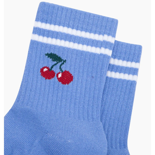 Cherry Organic Cotton Sports Socks in Blue
